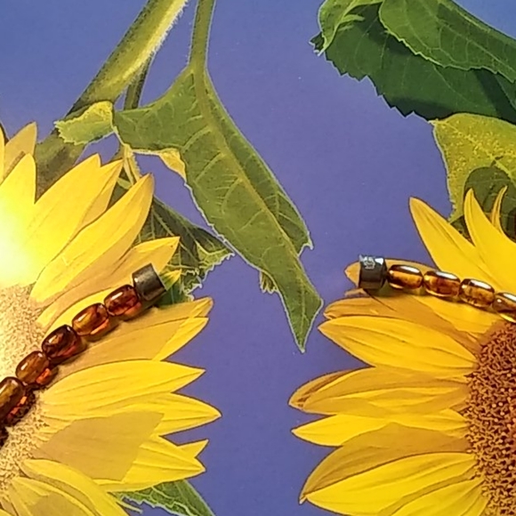 Amber Necklace/Earrings, Brown, Magnetic Closure - Picture 5 of 5